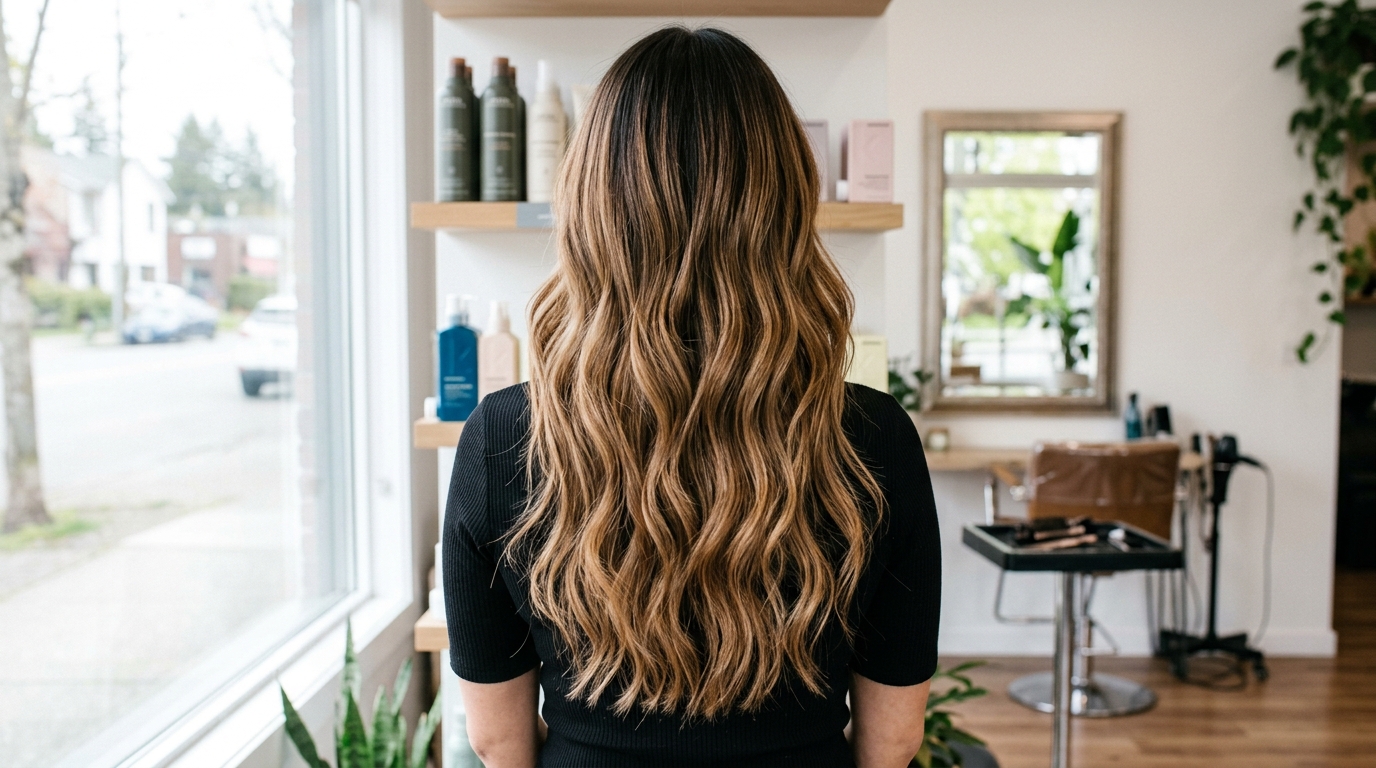 Balayage hair extensions result